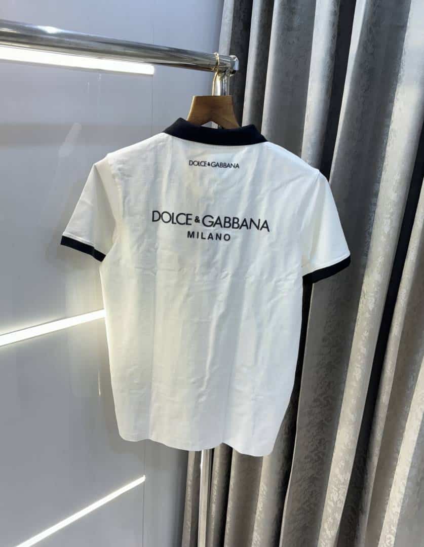 Dolce&Gabbana White B Logo Print Imported Polo T-Shirt With Box Packing
