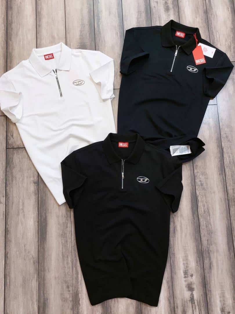 Diese l Navy Blue Logo Work Imported Polo T-Shirt