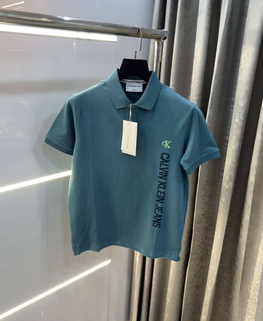 Calvin Klein English Green Embroidery Logo Premium Polo T-Shirt