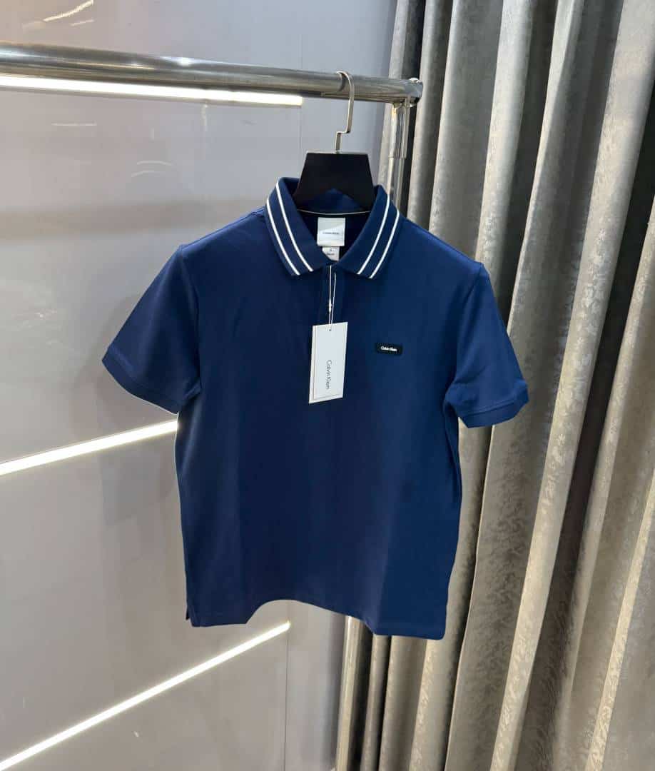 Calvin Klein Petrol Blue Embroidery Logo Premium Polo T-Shirt