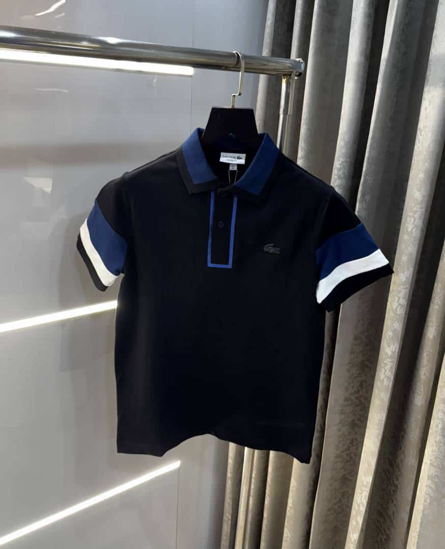 Lacost e Black Embroidery Logo Premium Polo T-Shirt