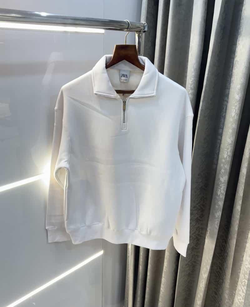 Zar a White Premium Classic Sweatshirt