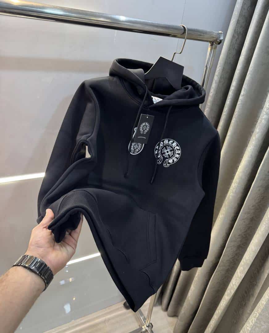 Chrome Heart s Black Logo Work Imported Hoodie