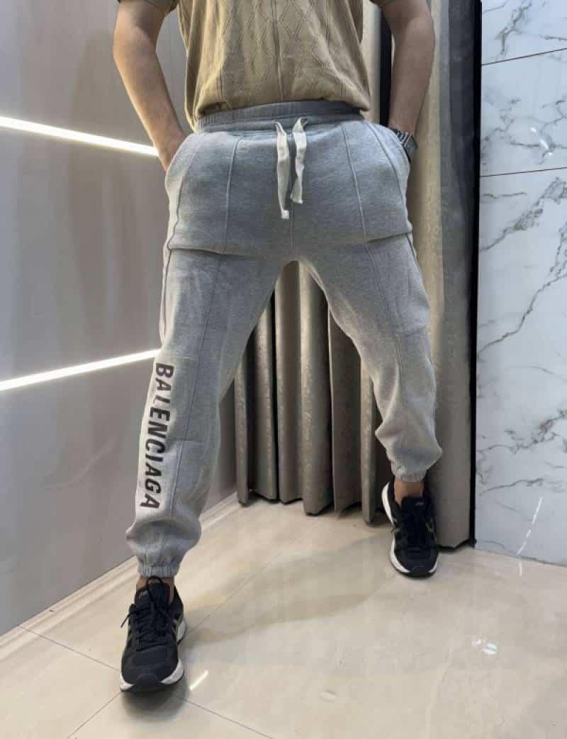 Balenciag a Grey Logo Print Premium Jogger Sweatpant