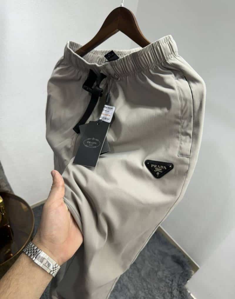 Prad a Milano Light Grey Steel Logo Premium Imported Trackpant