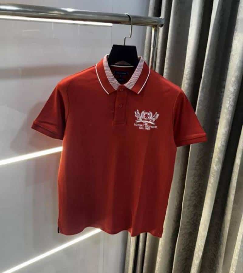 Tomm y Hilfiger Rust Embroidery Work Premium Polo T-Shirt