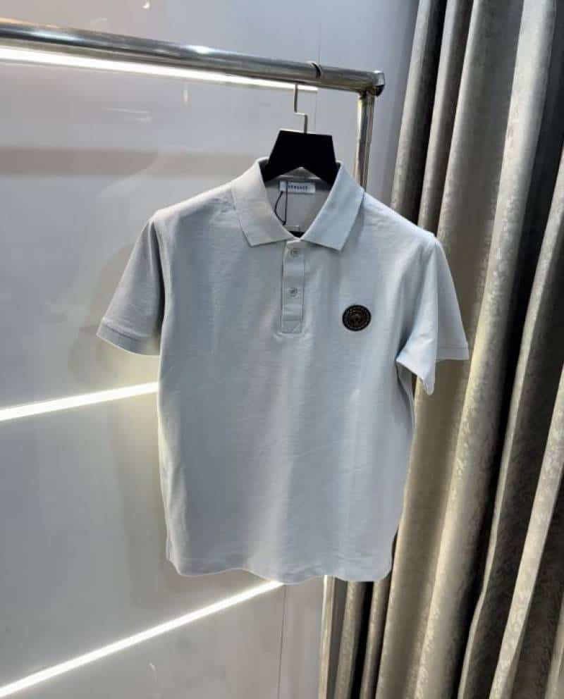 VErsace Couture Grey Back Print Imported Polo T-Shirt