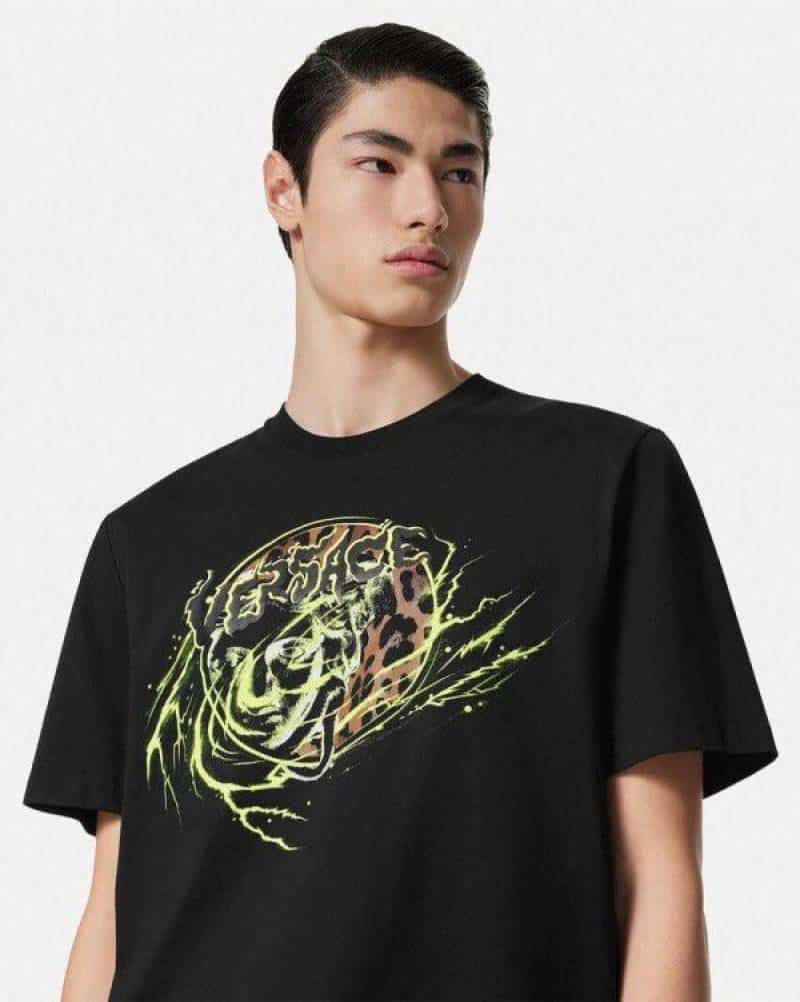 VeRs@ce. Couture Black Printed Premium T-Shirt