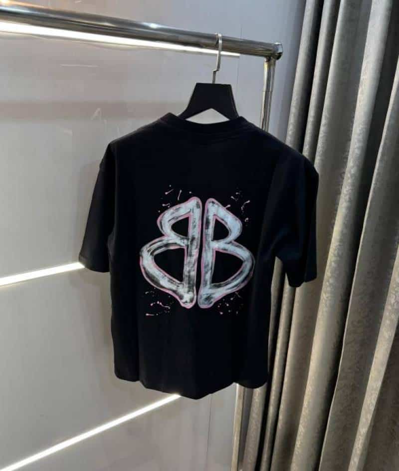 balencig a Black Back Print Imported Oversized T-Shirt