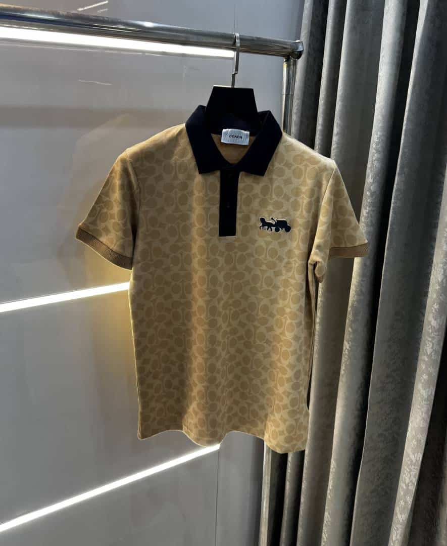 Coac h Beige MonogR...am Premium Polo T-Shirt