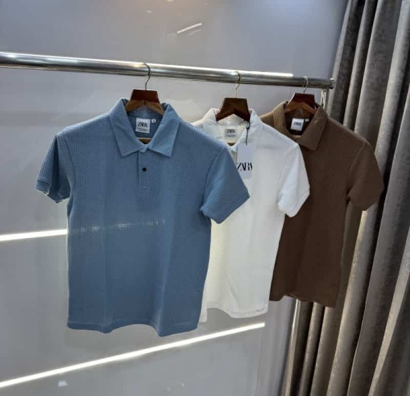 Zar a Sky Blue Premium Knitted Classic Polo T-Shirt With Box Packing