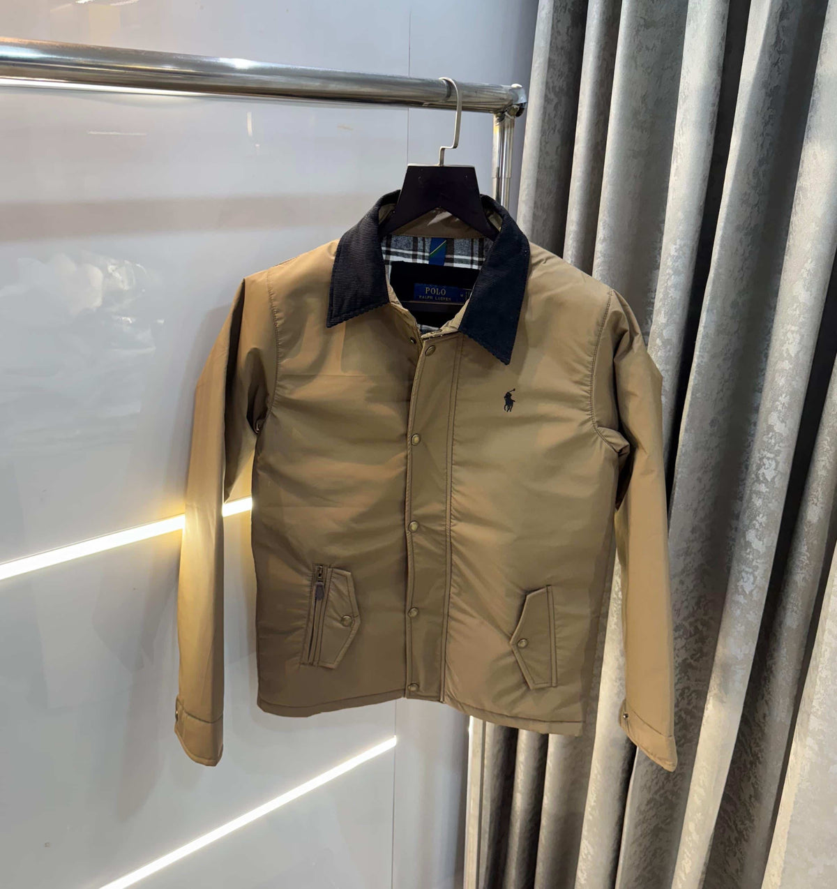 Ralph Lauren Beige Classic Bomber Jacket