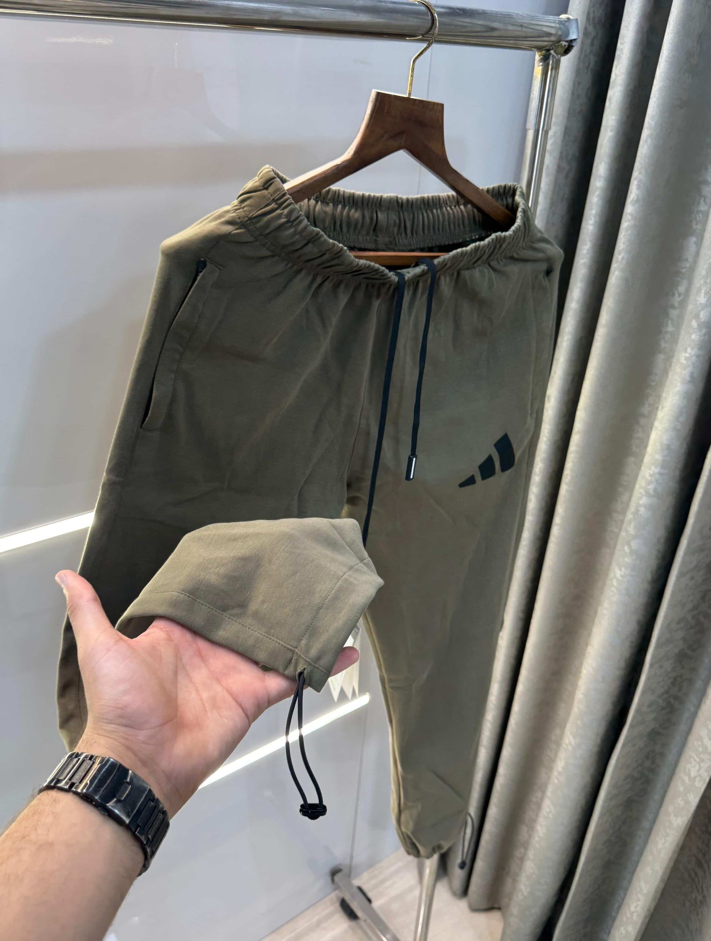 Adida s Olive Green Premium Classic Trackpant
