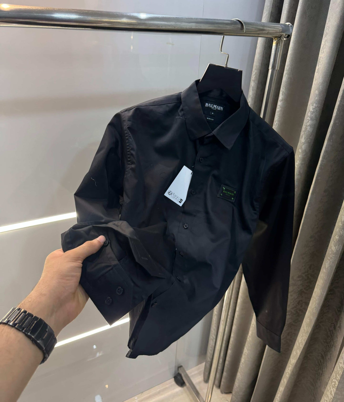Balmai n Paris black green Back Print Premium Classic Shirt 002