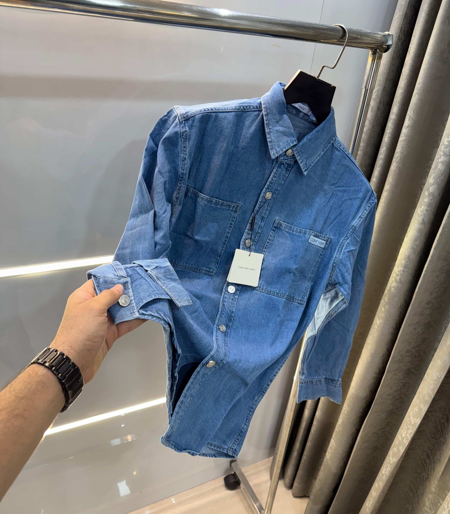 Calvi n Klein sky blue dinem Look Premium Classic Shirt