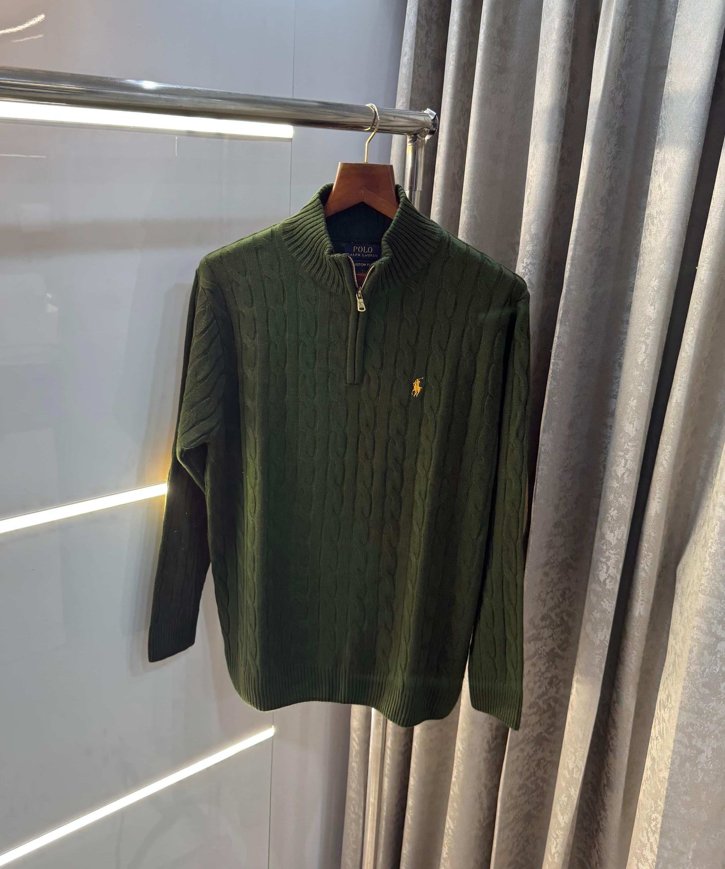 Ralph Laure n bottle green elbow Print Premium Sweatshirt