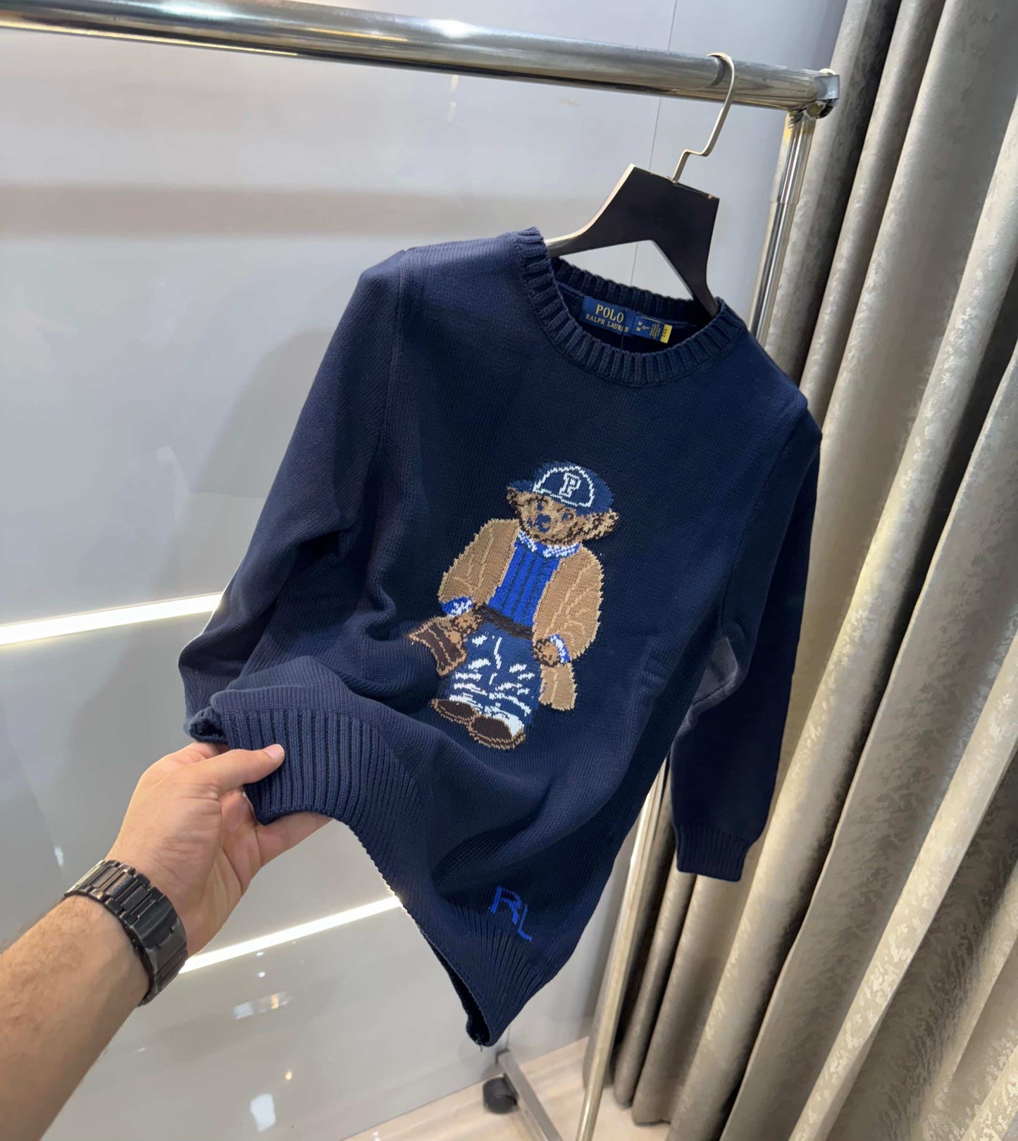 Ralph Lauren Navy Blue Teddy Edition Imported Pull Over
