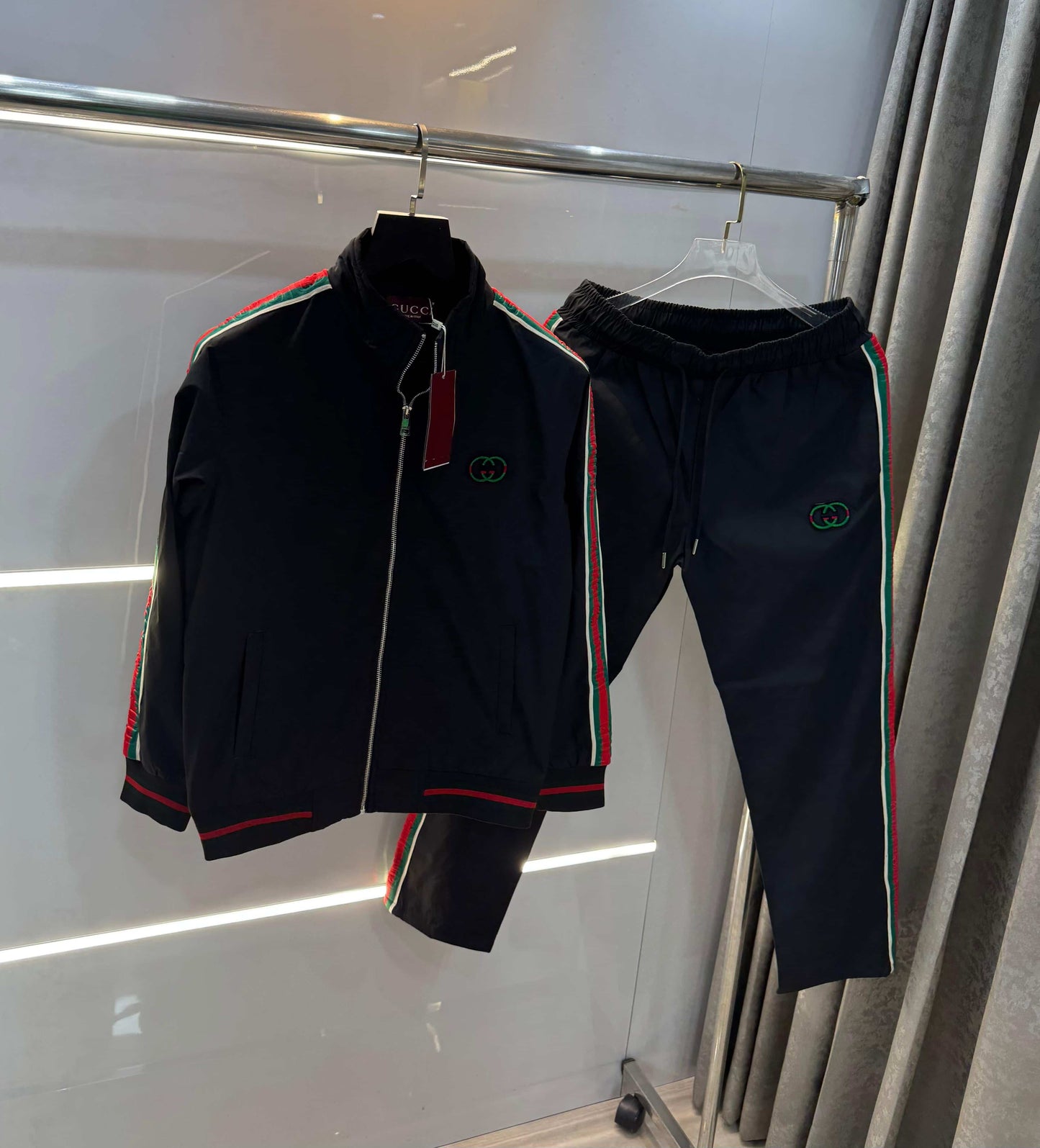 gucc i Black Print Imported Tracksuit