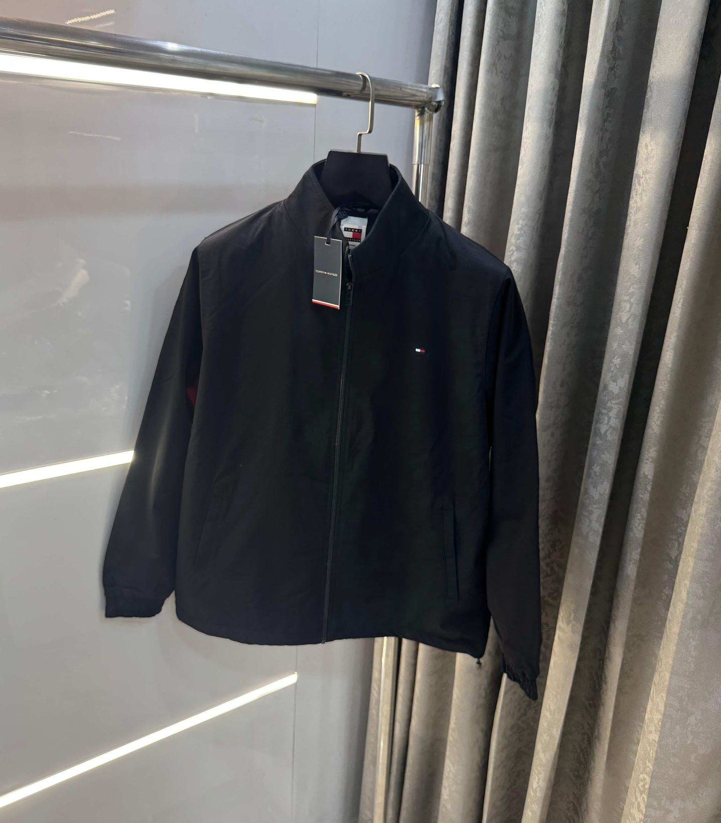 Tomm y Hilfiger Black Imported Premium Bomber Jacket