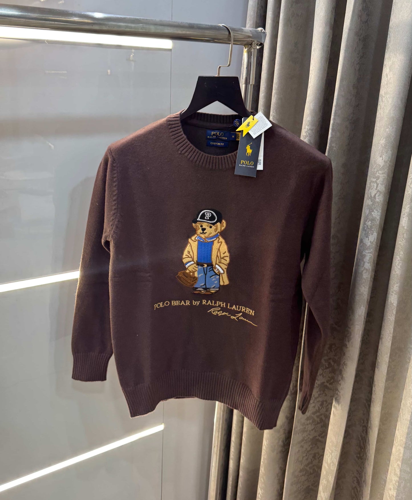 Ralph Lauren Brown Teddy Edition Imported Knitted Pull Pver