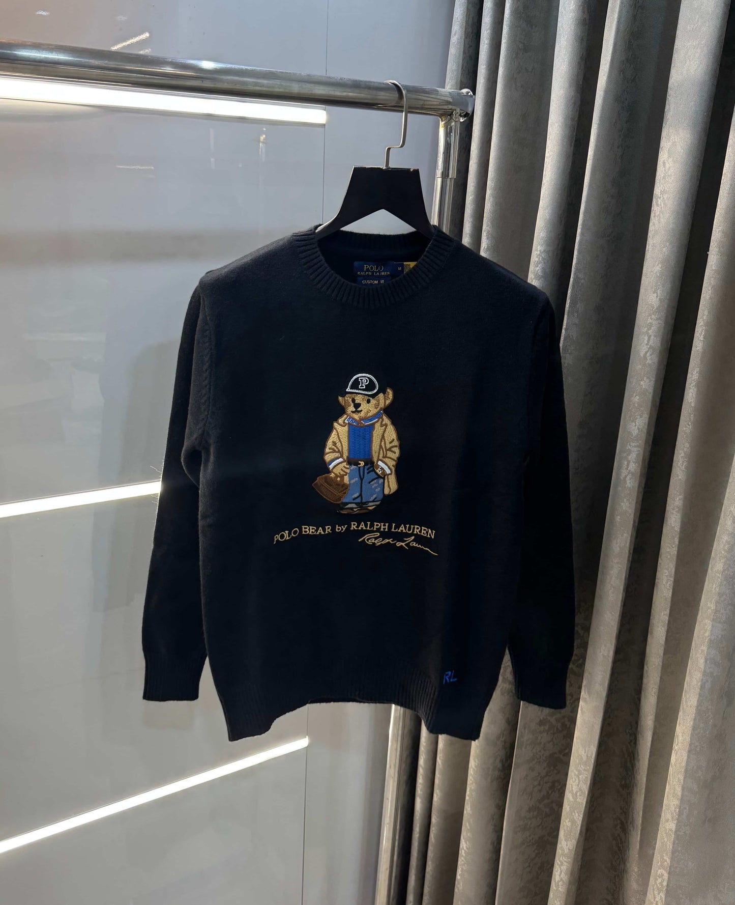 Ralph Lauren Black Teddy Edition Imported Knitted Pull Pver