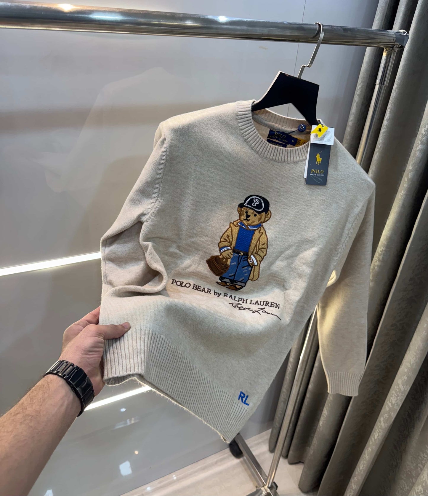 Ralph Lauren Biscuit Teddy Edition Imported Knitted Pull Pver