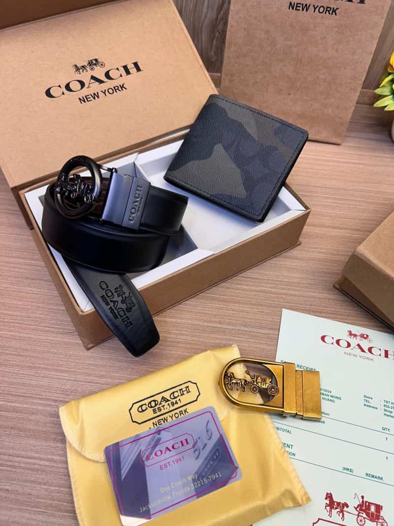 COACH_2_Buckle_Belt_&_wallet_Combo_C408