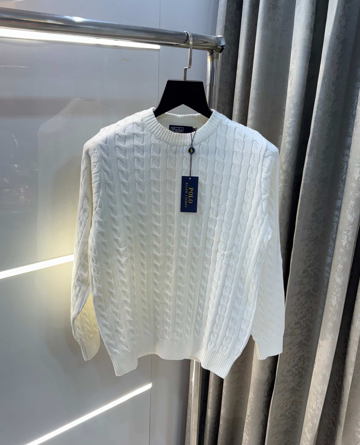 Ralph Lauren White Knitted Imported Pull Over