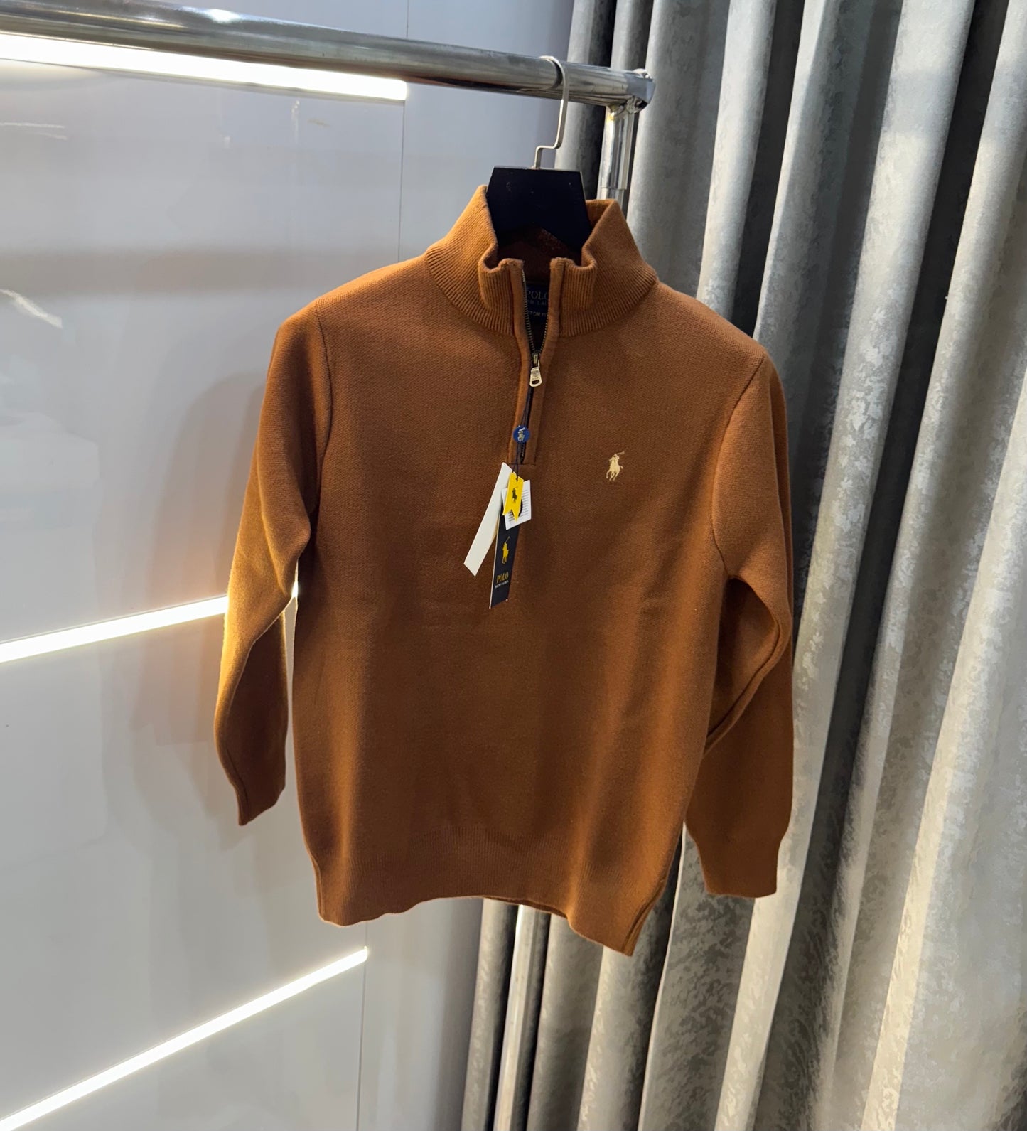 Ralph Lauren Brown Lambs Wool Knitted Pull Over