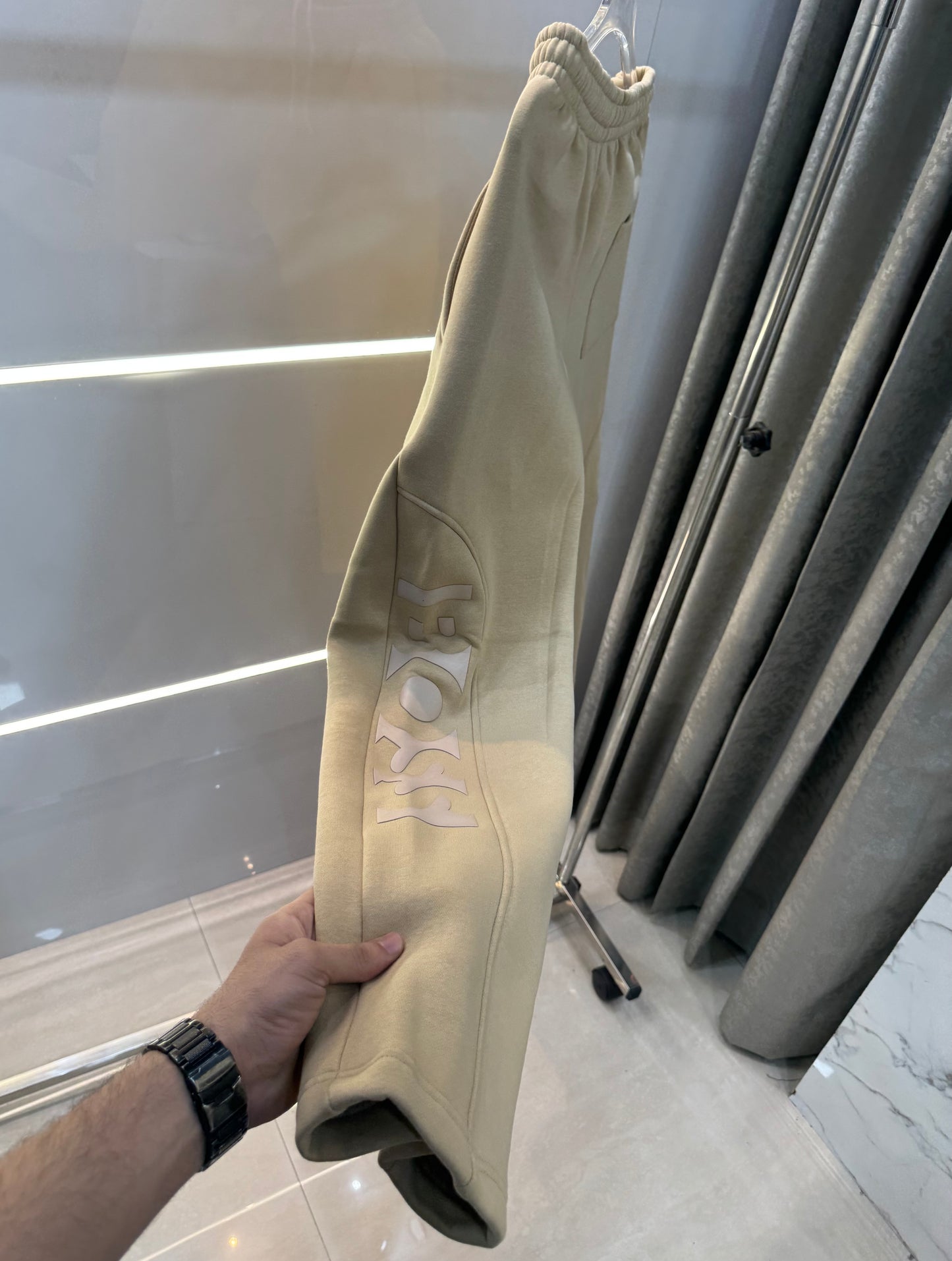 Hugo Bo$S Beige Embossed Logo Imported Tracksuit