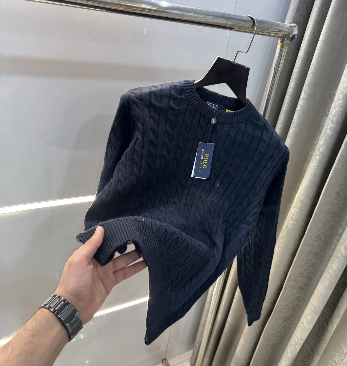 Ralp h Lauren Navy Blue Knitted Imported Pull Over