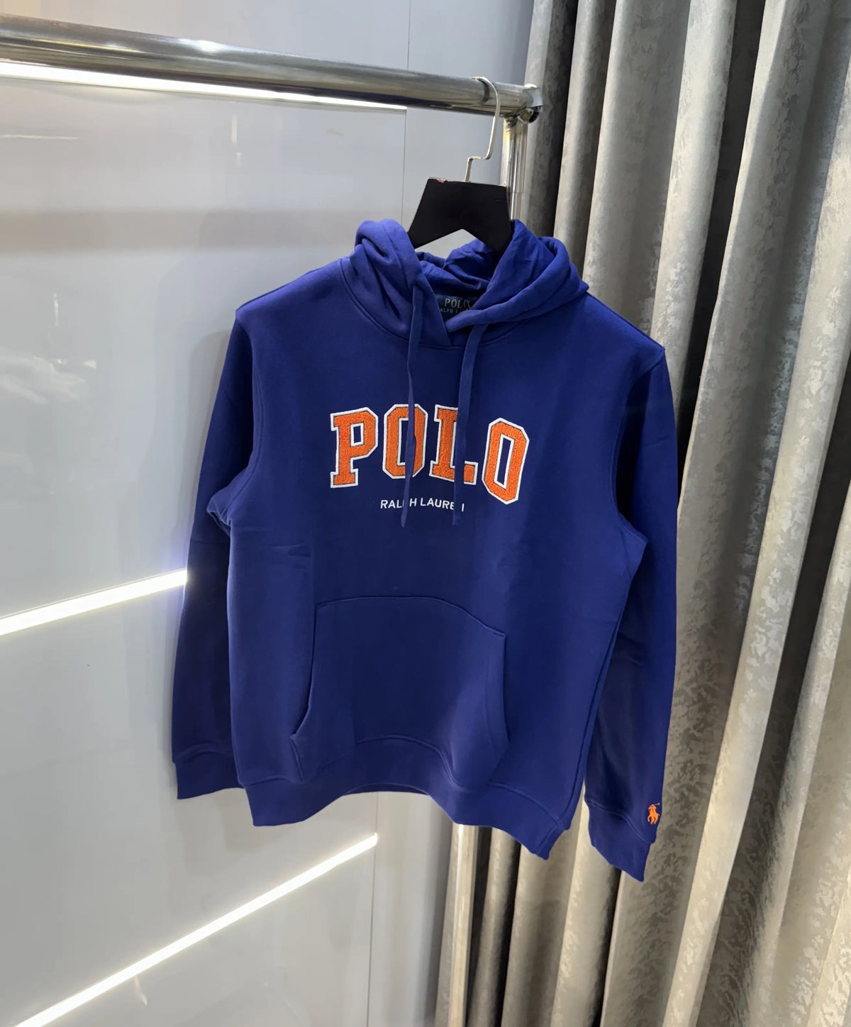 Ralph Lauren Mid Blue Embroidery Logo Imported Hoodie