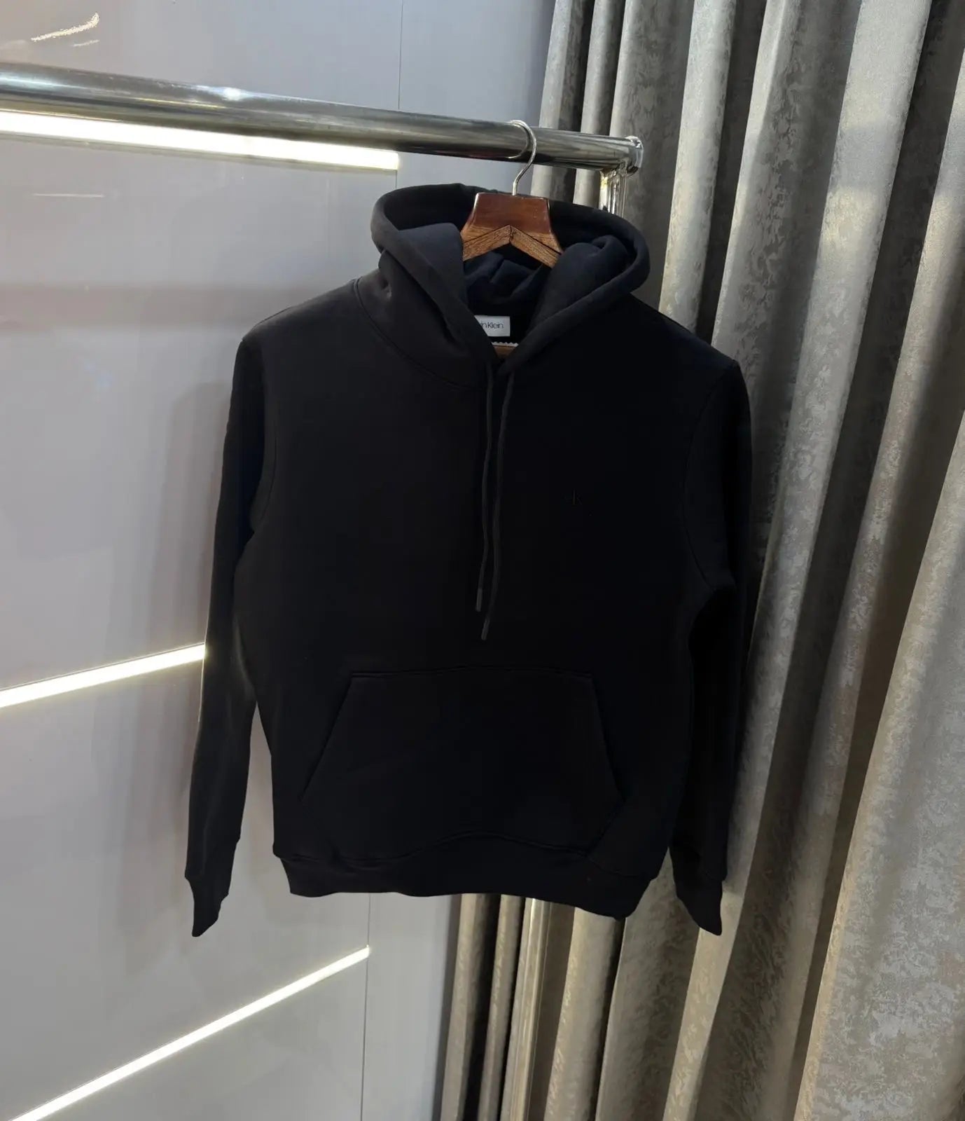 Calvin Klei n Black Embroidery Logo Imported Premium Hoodie