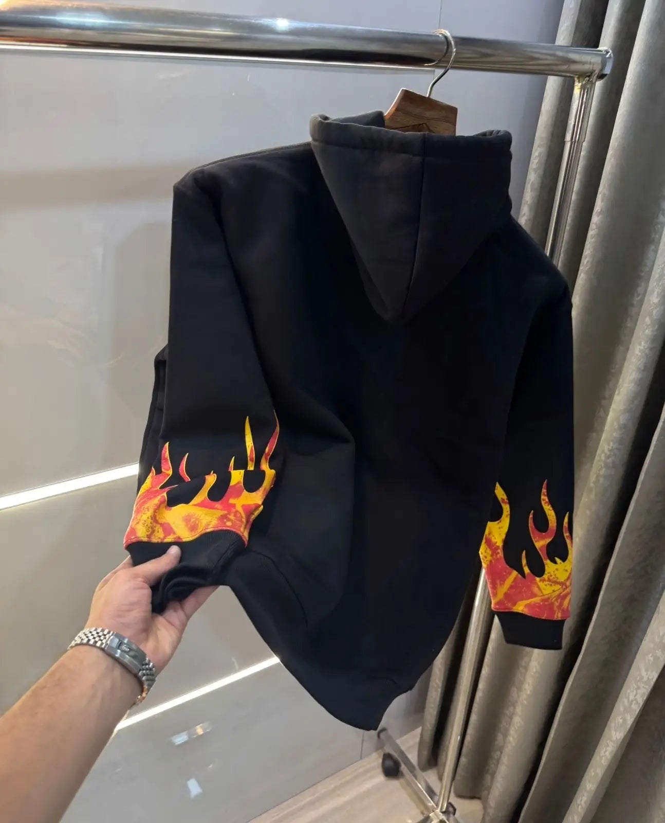 Palm Angels Black Printed Imported Hoodie