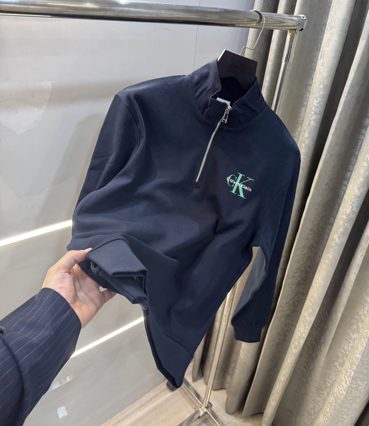 Calvin Klein Navy Blue Zip Premium Sweatshirt