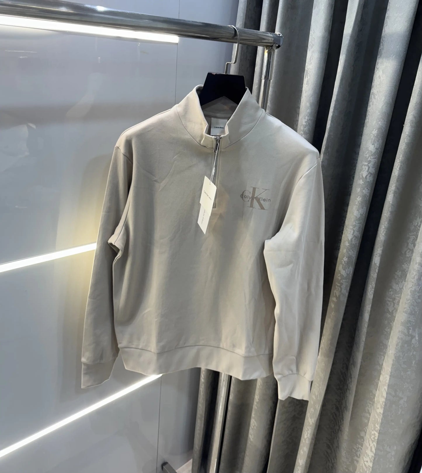 Calvin Klein Cream Zip Premium Sweatshirt