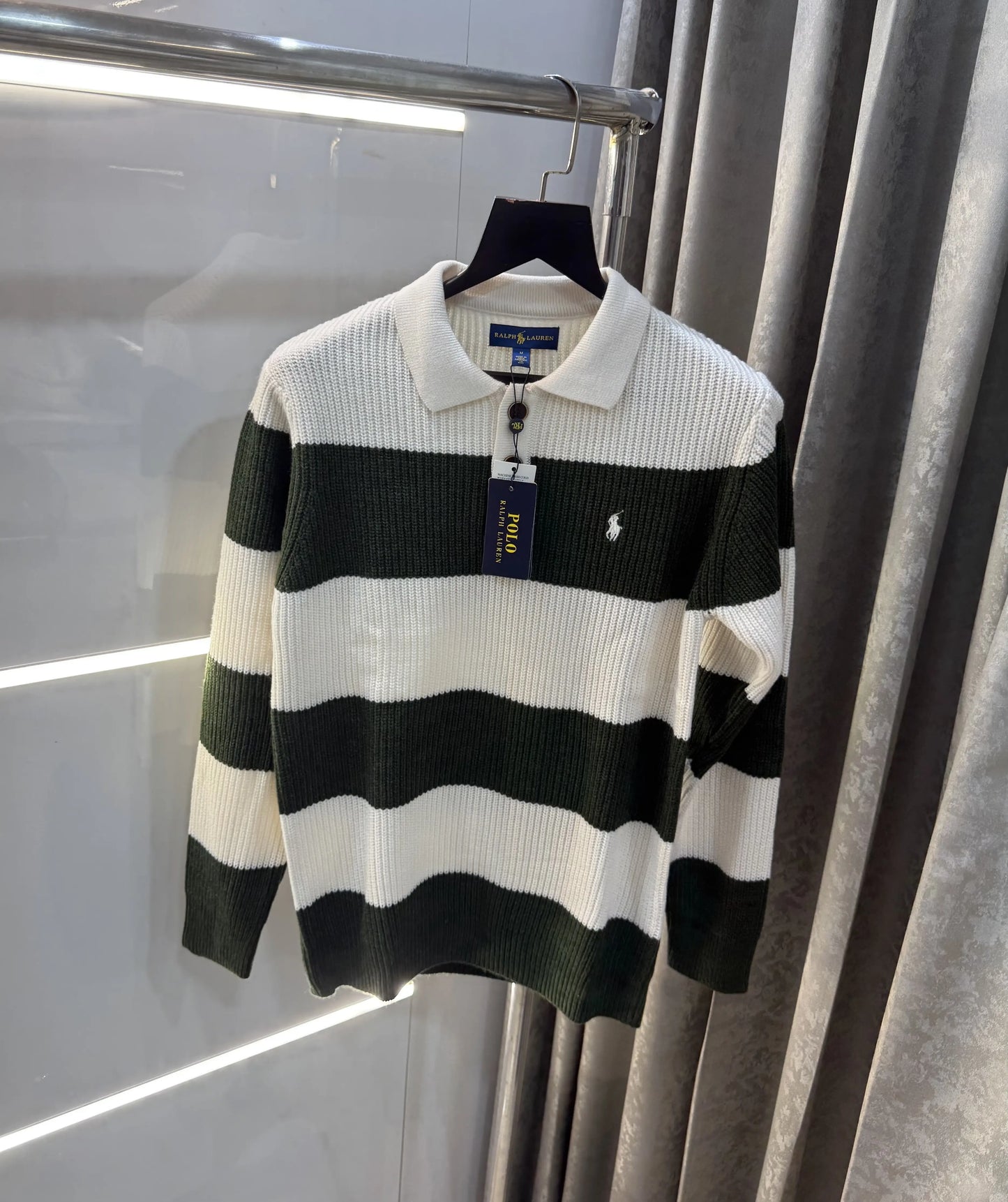 Ralph Lauren Bottle Green Imported Knitted Pull Over