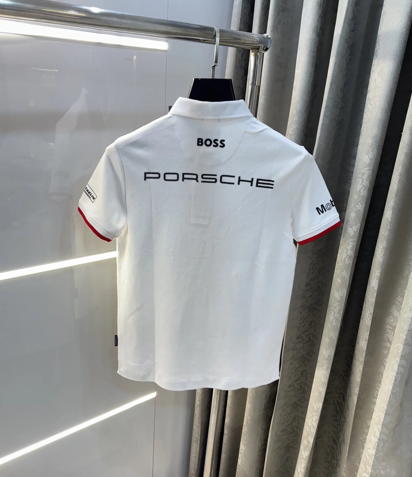 Hug o Bos s White Porche Edition Premium Polo T-shirt