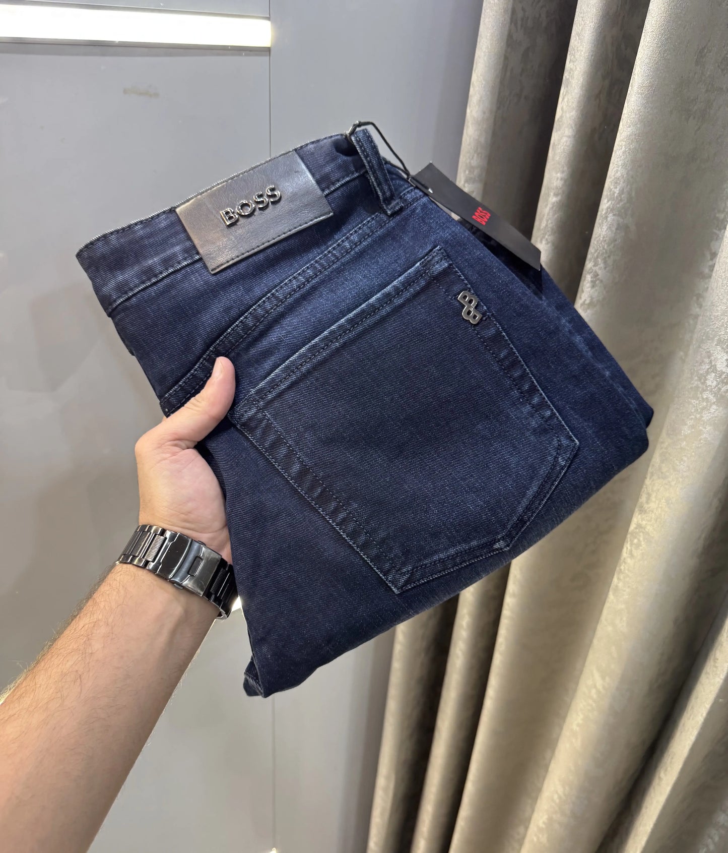 Hugo BOs$ Blue Premium Straight Fit Denim