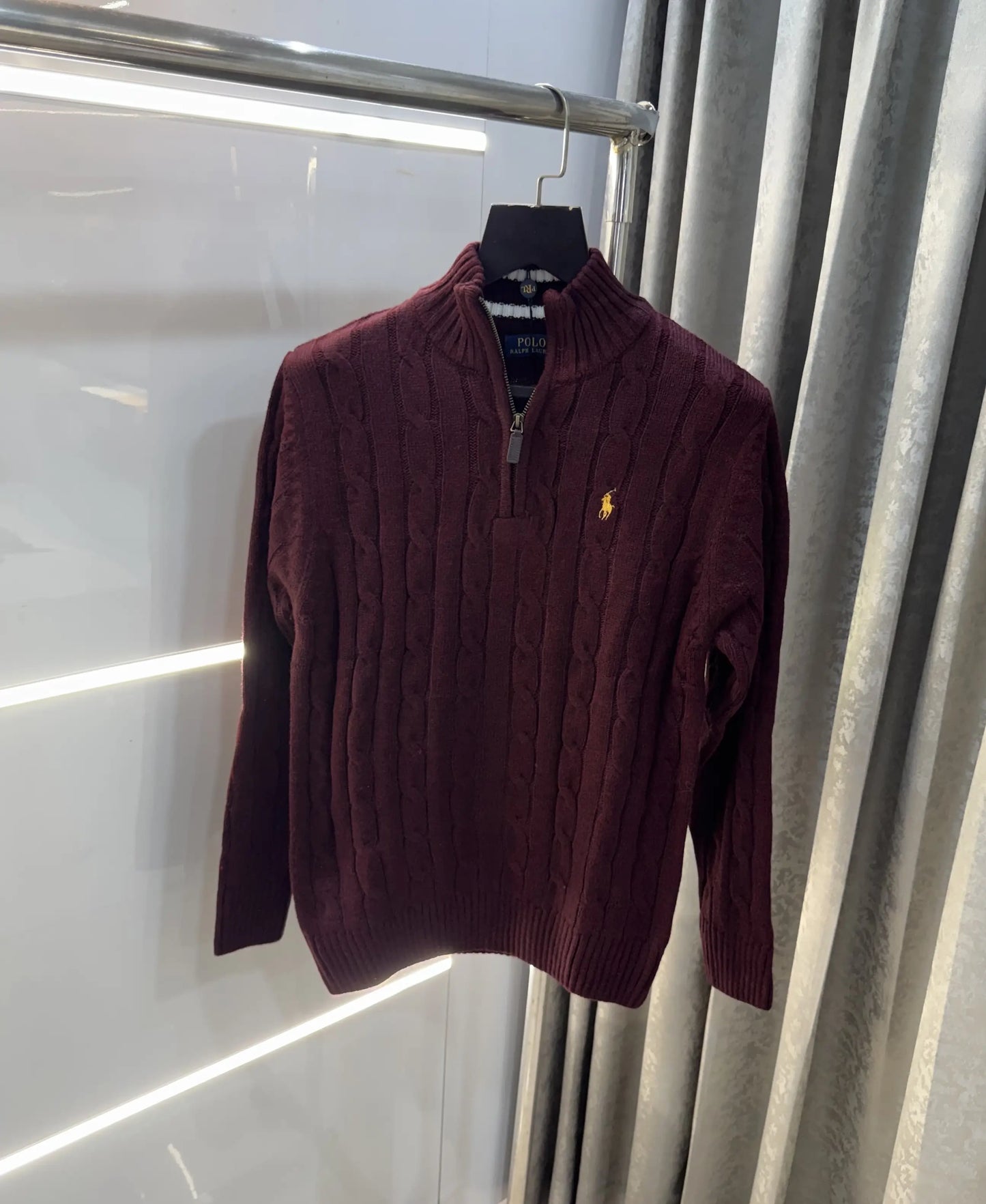 Ralph Lauren Wine Knitted Imported Pull Over