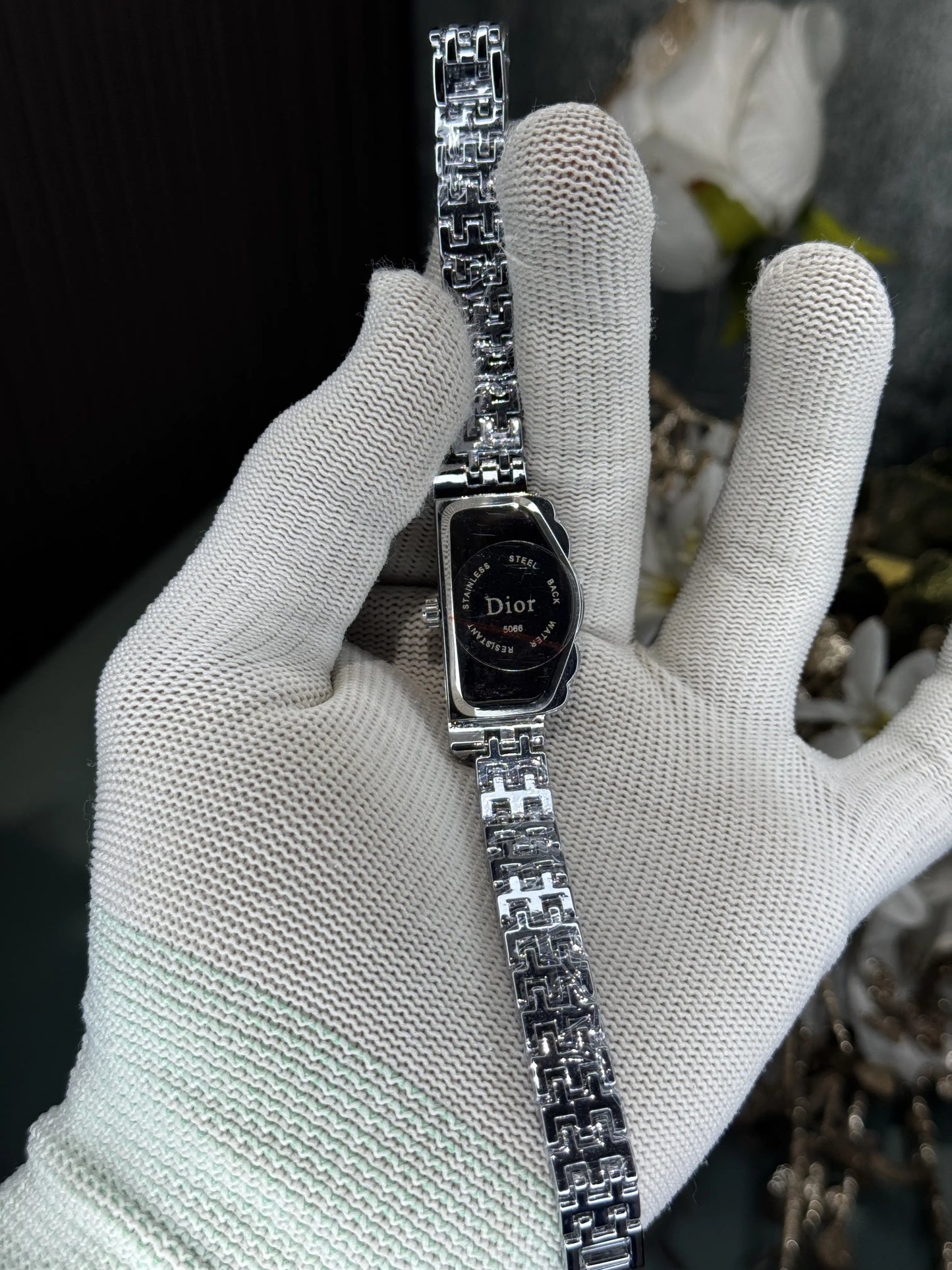 Dio r Silver Green Diamond Premium Watch