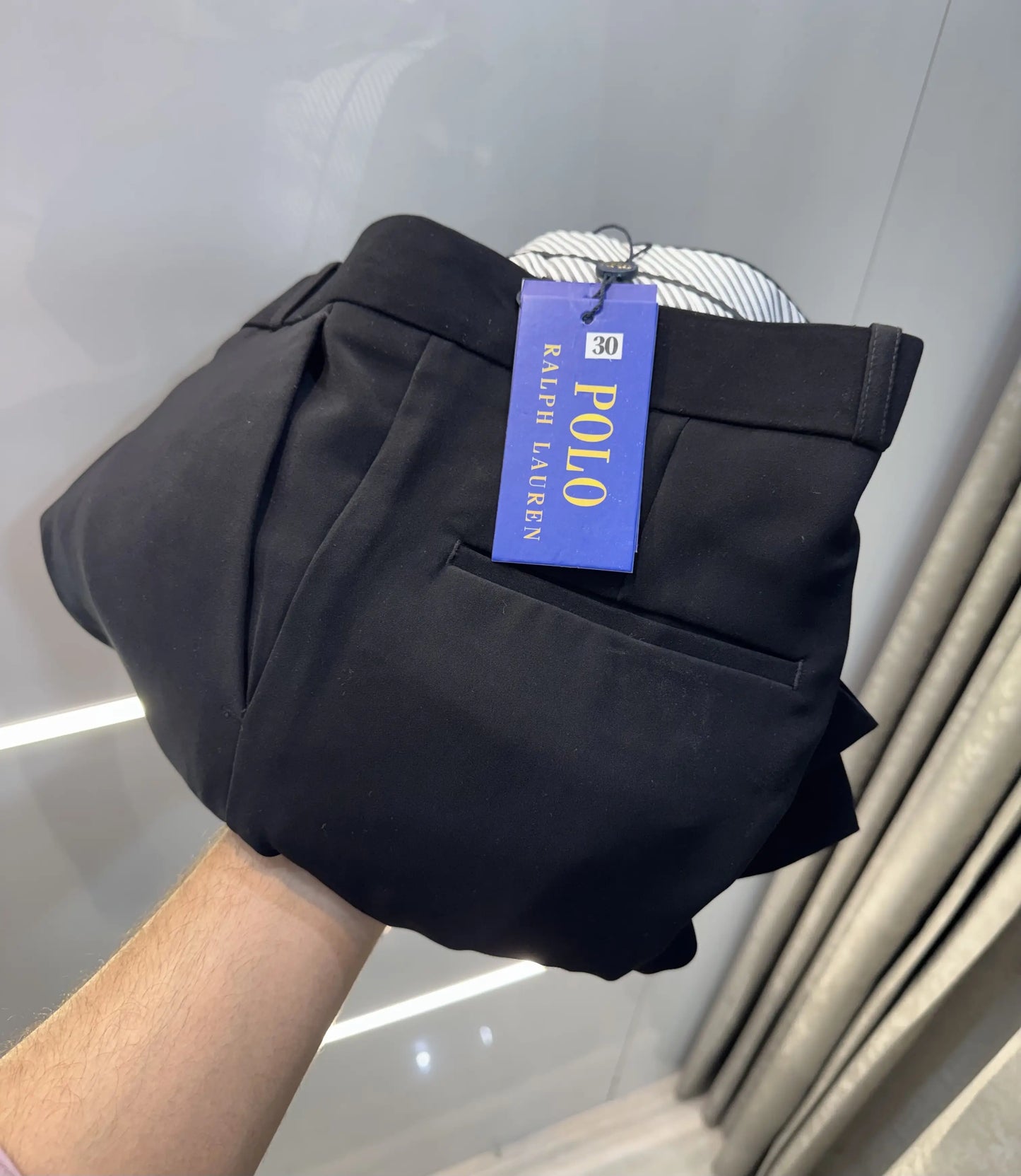 Ralp h Lauren Jet Black Imported Boot Cut Trouser