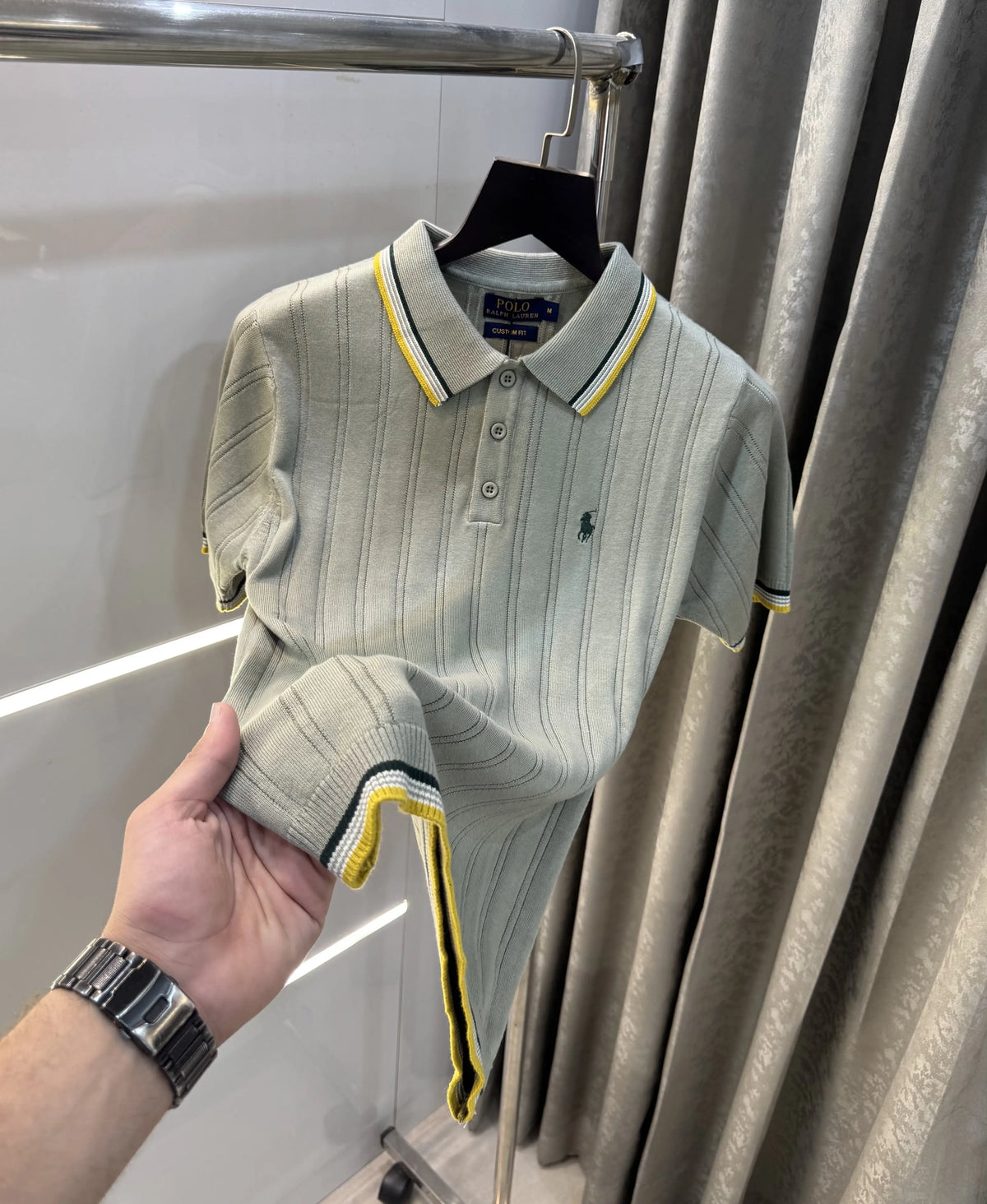 Ralph Lauren Green Premium Knitted Polo T-Shirt