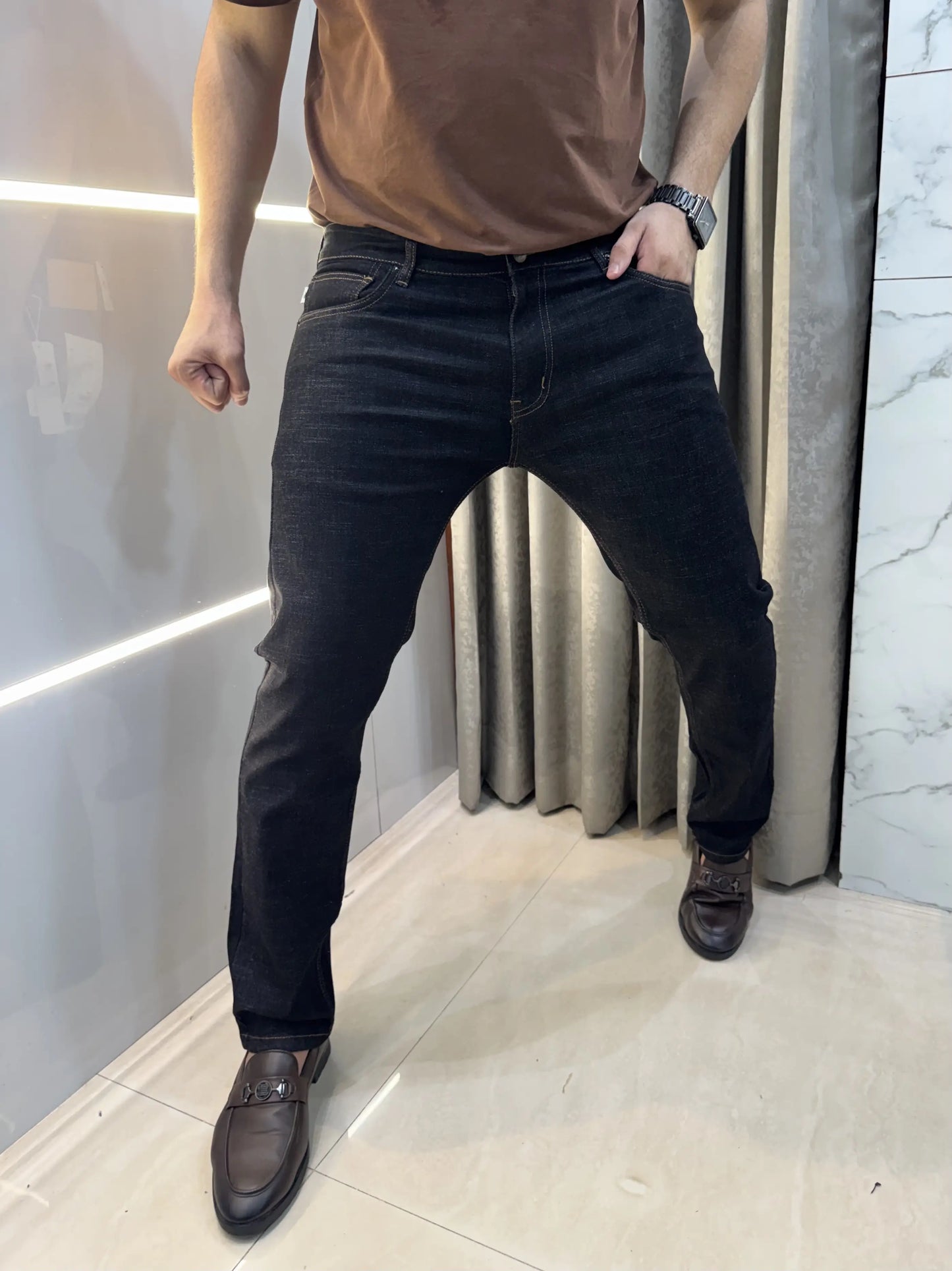 Lacost e carbon black Imported Hyperflex Denim