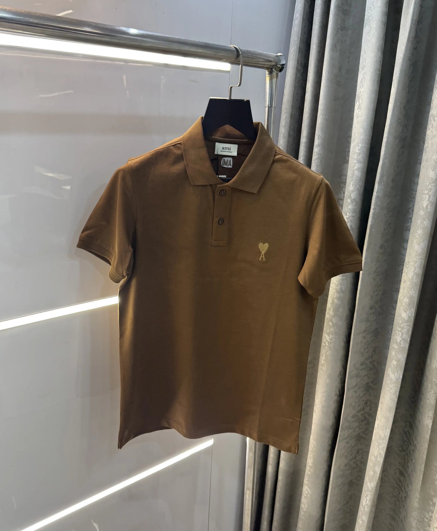 Ami paris Brown Logo Work Premium Imported T-Shirt