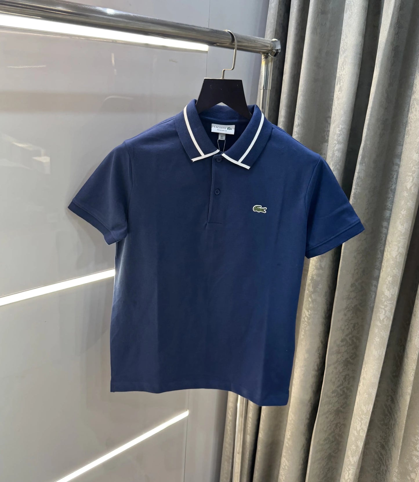 Lacost e Petrol Blue Embroidery Logo Premium Polo T-Shirt