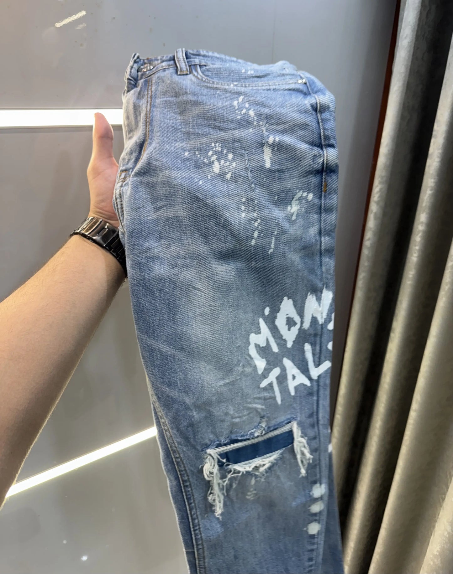 Qasbah sky Blue Designer Imported Turkey Denim