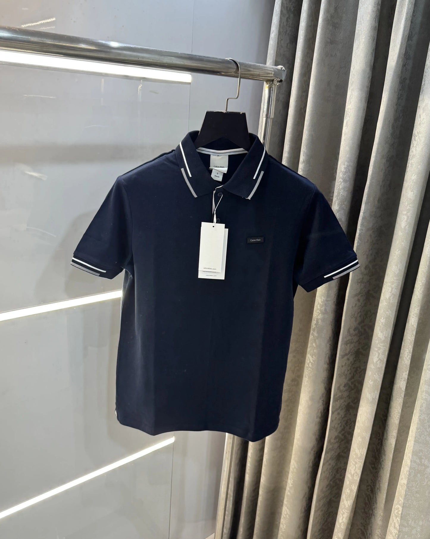 Calvin Klein Navy Blue Logo Work Premium Polo T-Shirt