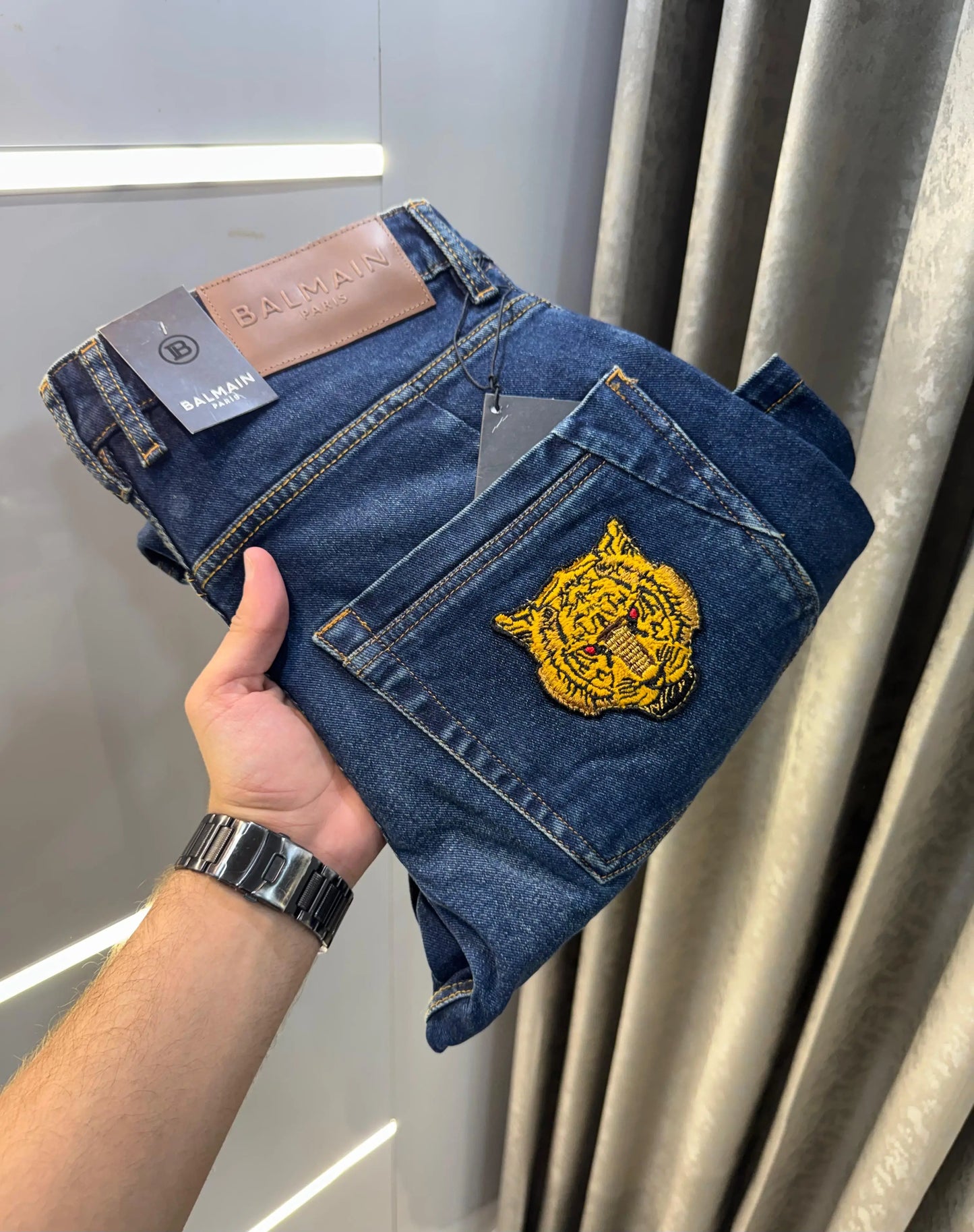 Balmain Paris Dark Blue Imported Rider Denim