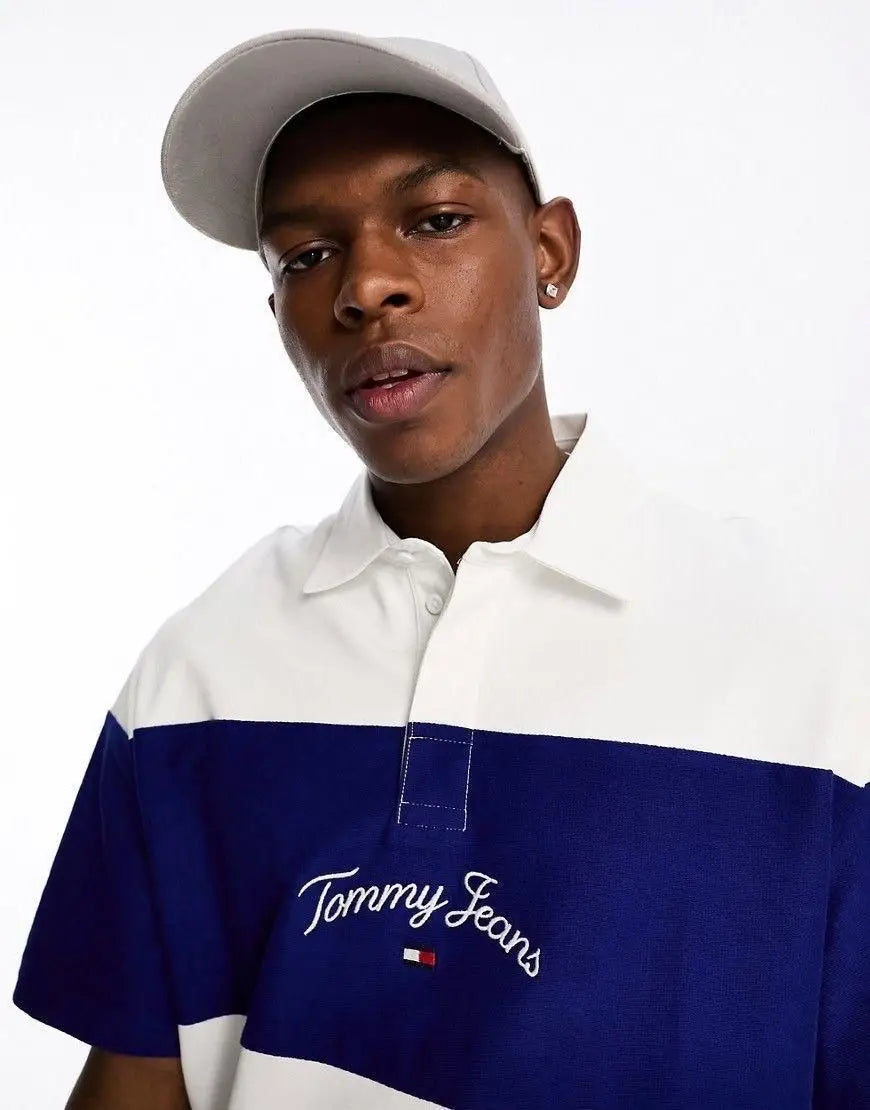 Tommy Hilfiger White Logo Work Premium Polo T-Shirt